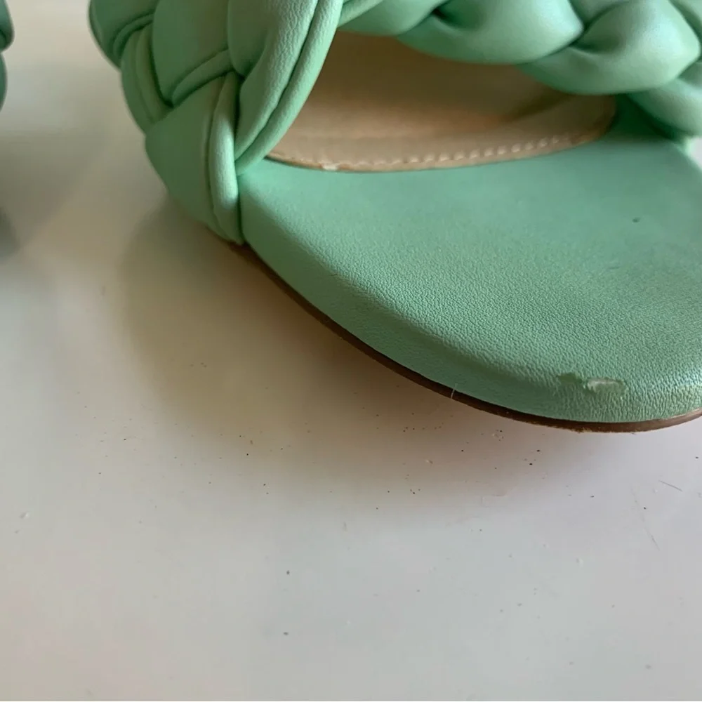 Liliana Twisted Mint sandals with braided straps chunky heel women's size 10